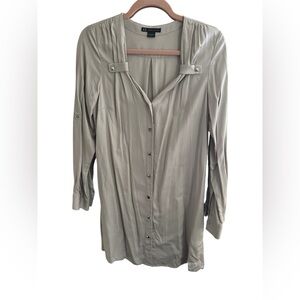 Armani Exchange Light Gray Button Down Dress Size‎ Small
